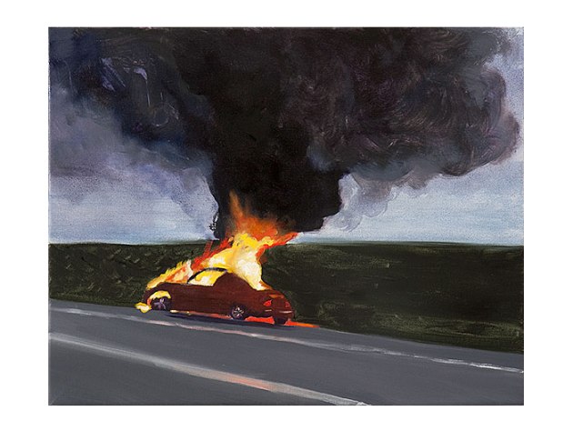 Car Fire I | oil on canvas 16 x 20
